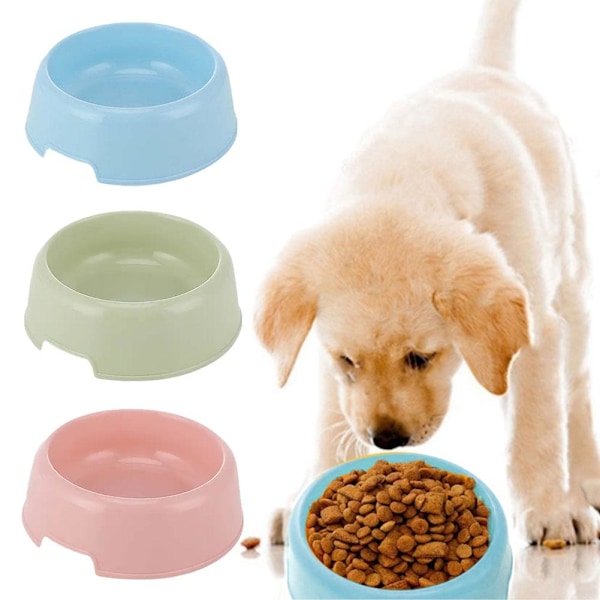 Skål för husdjur, hund och katt, resefotspår, matningsfoder, vatten, plast pink one-size