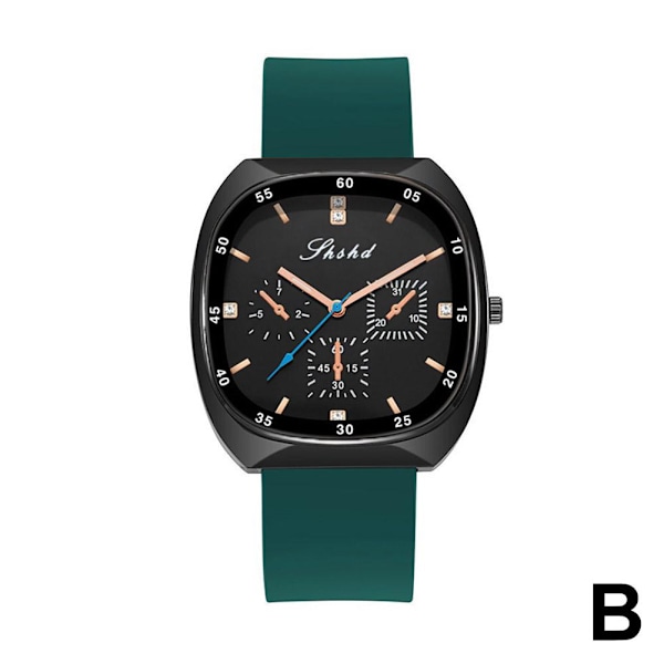 Silikonarmband Kvarts Klocka Dam Fyrkantig Elegant Klocka Dam K Green One size