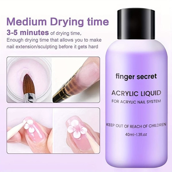 40 ml Akryl Monomer Vätska För Akrylpulver - Professionell Vätska Nagelkit För Akryl Nagel A8p3
