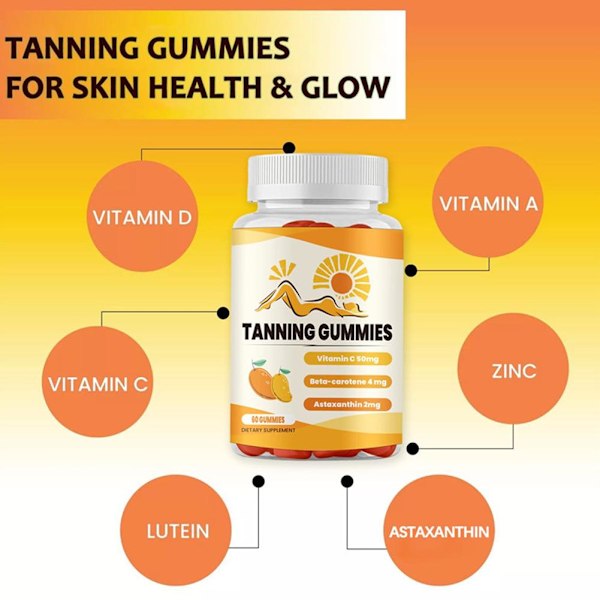 1-3X Bronze Bites Tanning Gummies Mango, 60 Gummies Super Tannin yellowA 60pcs 3pcs