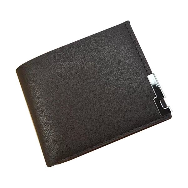 Ny kort horisontell plånbok för män, multifunktionell. W1 Dark brown 1size