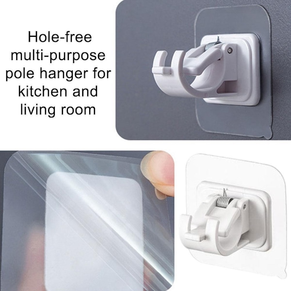 Självhäftande Gardinstång Väggfästen Krokar Justerbar Handdukshållare Badrum Hemfixering P9g2 white 2pcs
