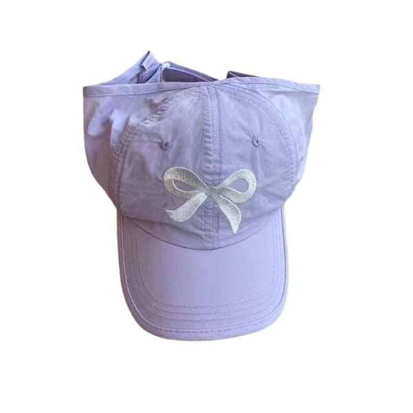 Solhatt för barn i koreansk stil med rosett, mjuk skugga, ingen topp för stranden Purple One size