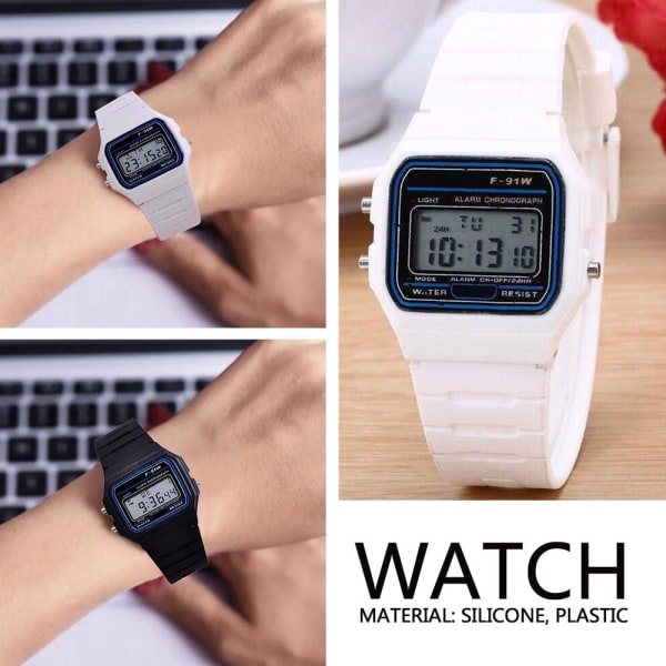 Watch Mode LED Digitala klockor Man Sport Military Wristw White One size
