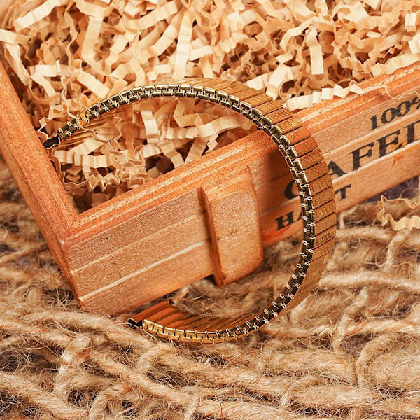 Steel Stretch Expansion Watch Band Armband Armband FAD9 gold 20mm