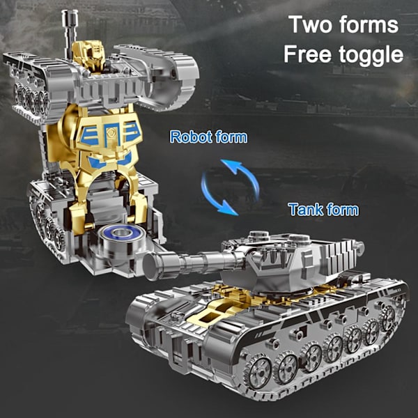 Kreativ Mech Fidget Spinner Simulerad Tank Deformation Robot Vuxen Fidget. Golden 1pcs