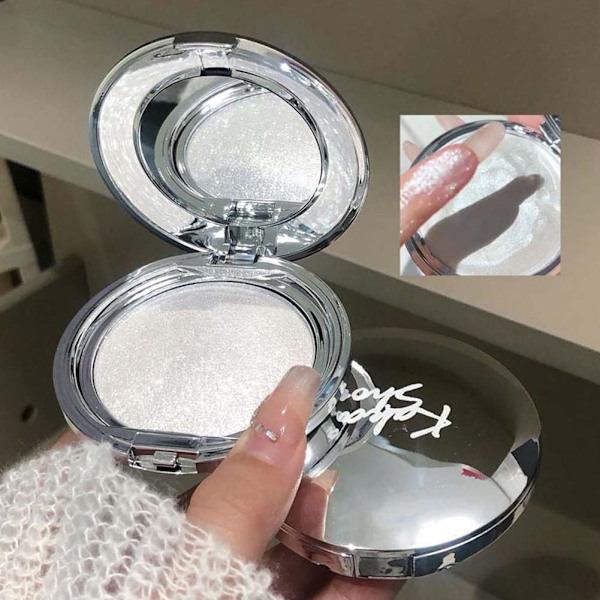Ansiktskontur Puder Palett Shimmer Highlighter Skimmer Puder Smink Ny E7 03 # Pink Sparkle 10g
