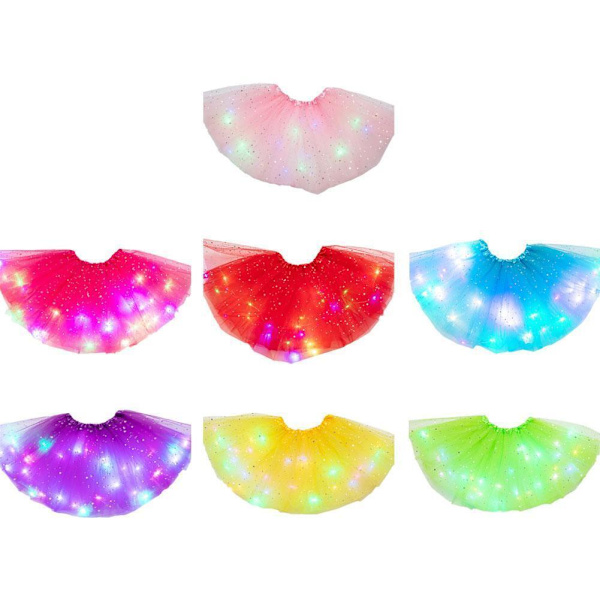 Magisk och lysande LED Tutu-kjol✨f J9C9 rose red one size