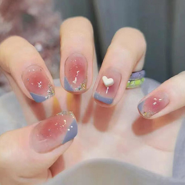 Sticker Press On Nails Nail Art Patch Fake Nails Flame Flase Nai 2 one-size