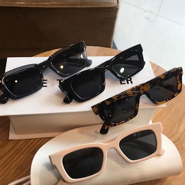 Koreansk Version Retro Fyrkantiga Små Solglasögon K5m8 black one-size
