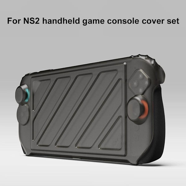 Standgrip Frontskyddspaket för Nintendo Switch 2 Skyddsfodral Ställbart Fodral Mjukt Skal T9w7 Black suit 1set