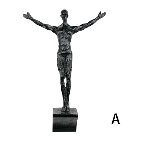 Kreativ Klättrande Man Resin Järntråd Vägg Hängande Figurer Scul Ny Y9 blackE 7*18cm
