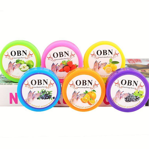 Nagellacksremover med fruktsmak, handduksremover, handduksförpackning, rengöringsbox O6G1