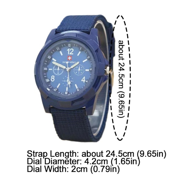 Casual Sport Quartz Klockor För Män Nylonband Hållbara Högvärdiga Klockor D0a6 Blue One size