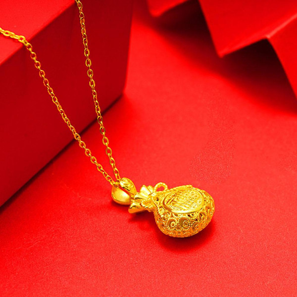 Gyllene Lyckopåsar Lyckoamulett Hängsmycke Halsband Män eller Kvinnor GXM