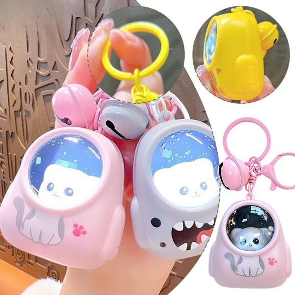 Kreativ Romantisk Stjärnklar Himmelryggsäck Björn Nyckelring Söt Lampa Pink 1pcs