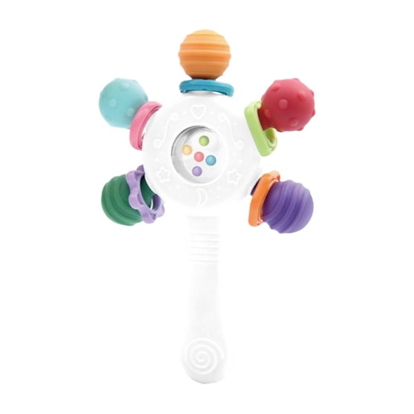 Handgrepps Skallra Boll Skatt Manhattan Boll Baby Grepp Träning Lugnande Leksak Ringande Och Roterande Musik Baby Handstav White 1pcs