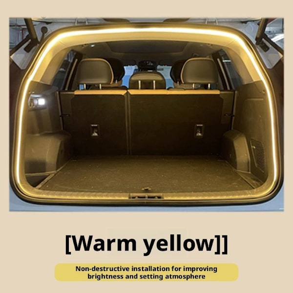Bil Hög Ljusstyrka Bagagebelysning Ambient Ljus Interiör Led Automatisk Ljus Baklucka Strip M5k6 Warm 4M 1set