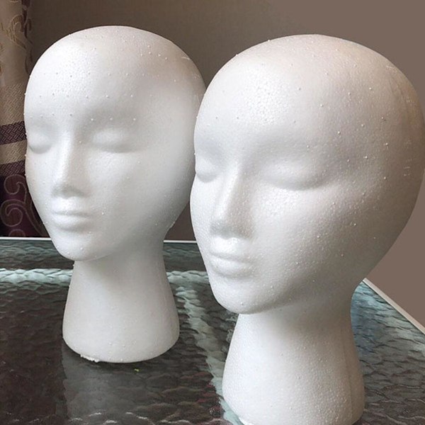 Polystyren Unisex Skum Mannekänghuvud Display Modeller Docka Kvinnliga Perukställ ❃
