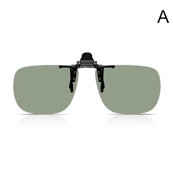 Clip-On Solglasögon Båglösa Flip Up Driving Glasögon Night Vision gray One-size