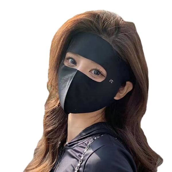 Full Face Solskyddsslöja för Kvinnor, UV-skydd och Skugga för Sommaren яя H8M5 Black One size