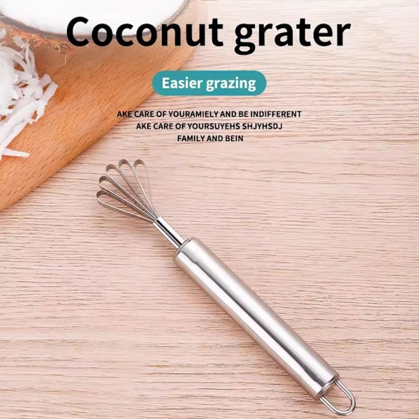 Kokosnötsrivare i rostfritt stål för frukt och grönsaker, köksredskap med halkfri bas P8t6
