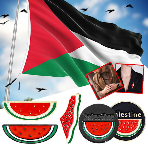 Vattenmelon Emalj Pin| Vattenmelon Palestina Pin | Kuffiyeh M6H3 HOT Pin P5A8 style5 One size