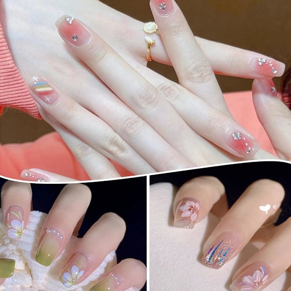 14 st 3D Blomster Nagelsticker - Lätt att Ta Bort - Flickaktigt Hjärta Sommar Nagelsti S1U3 C-064 14pcs