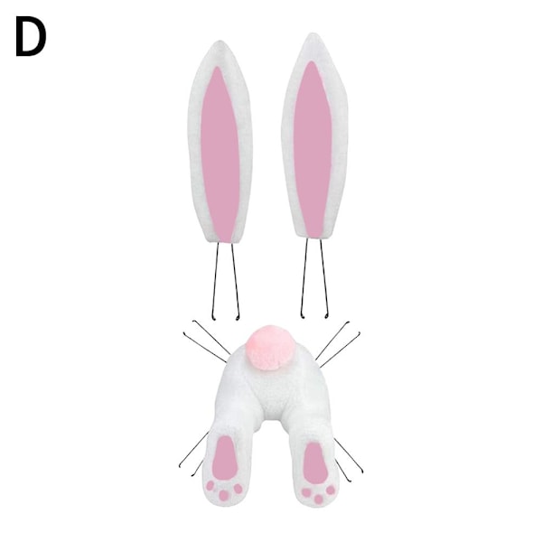 Påskdörrdekorationer Kaninrumpa Kranskit, Påskkaninrumpa Pink B 1set