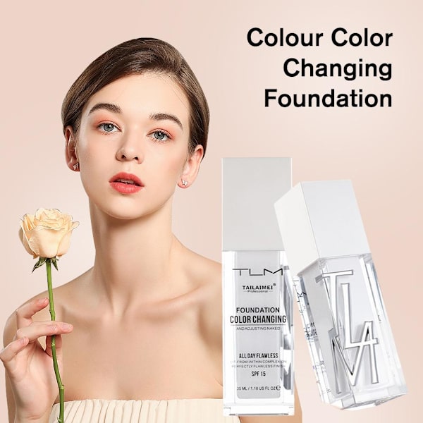 Färgskiftande Foundation för Mogen Hy Magic Color Changing TLM Make-