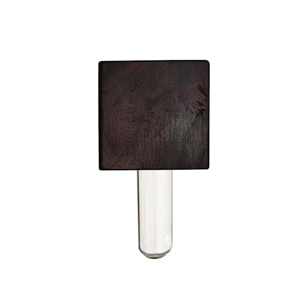 Kylskåpsmagneter Vas, Mini Glasvas, Magnetisk Väggplanta i Trä Black Walnut L 1pcs