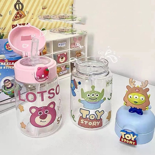 400ml Söt Treögd Pojke Vattenkopp För Kvinnor, Snygg Sugrörskopp, Jordgubbsbjörn För V0B0 pink 400ml