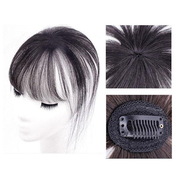 Falsk lugg, fashionabla 3D-luftluggar, hårpatch, peruklugg, het I3 O5K1 K8J9 Natural black One-size