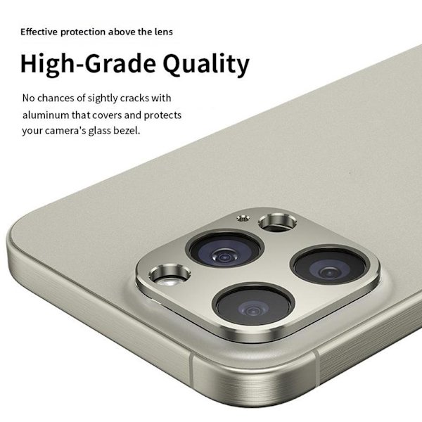 Kameraskydd i metall för iPhone 16 Pro/Pro Max, linsskydd i legering Gold for iPhone 16 pro and  pro max