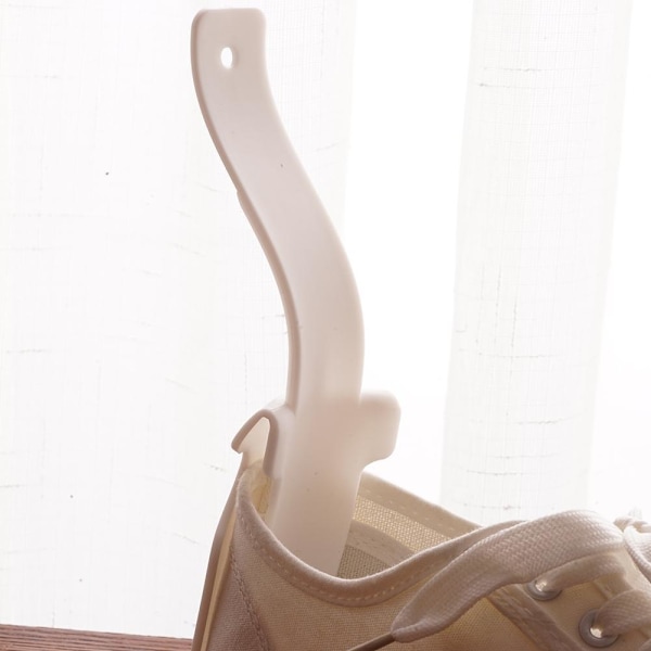 2 st Lazy Shoe Helper Handled Shoe Horn Shoe Lifting Helper white one-size 2pcs