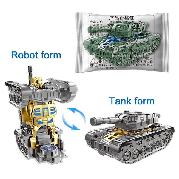 Kreativ Mech Fidget Spinner Simulerad Tank Deformation Robot Vuxen Fidget. Golden 1pcs
