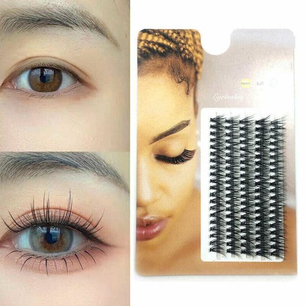 100 Kluster Mink Ögonfransar Falska Ögonfransar Naturliga Individuella Fransar Hot V8 black30P 13mm