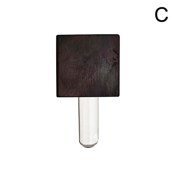 Kylskåpsmagneter Vas, Mini Glasvas, Magnetisk Väggplanta i Trä Black Walnut S 1pcs