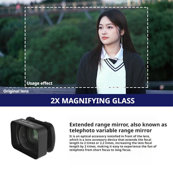 2X Förstoringslins för Pocket 3, Teleobjektiv för fotografering på långt avstånd✨.