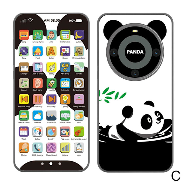 Simuleringsmobiltelefon för förskoleundervisning, uppladdningsbar M panda 1pcs