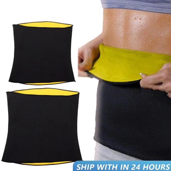 Midjetränare Varmt Magbälte Sport Fitness Kvinnor Svett Trimmer Bastubälte Bälte Korsett K1D7 blackL XL