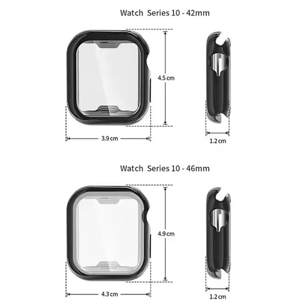 Skärmskydd Fodral Tillbehör för Apple Watch Series 10 transparent 42mm