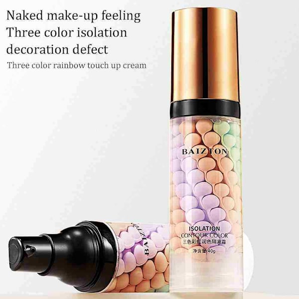 Regnbåge Trefärgad Makeup Base Full Täckning Ljusare MakeupU Trefärgad Hot S3T4