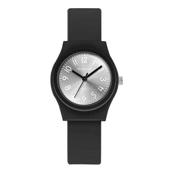1x Studentklocka Digital Godisfärg Mode Silikon Ny Kvarts US Klocka I4D3 Black One size