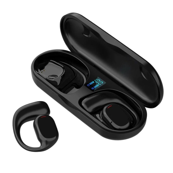 Trådlösa Bluetooth hörlurar Sporthörlurar Öronkrok Running black one-size