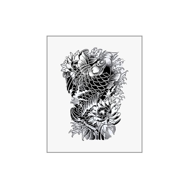 Japanska Tatuering Dekaler Vattentäta Blomma Arm Tatuering Dekaler Traditionella Tatuering Dekaler style 7 1pcs