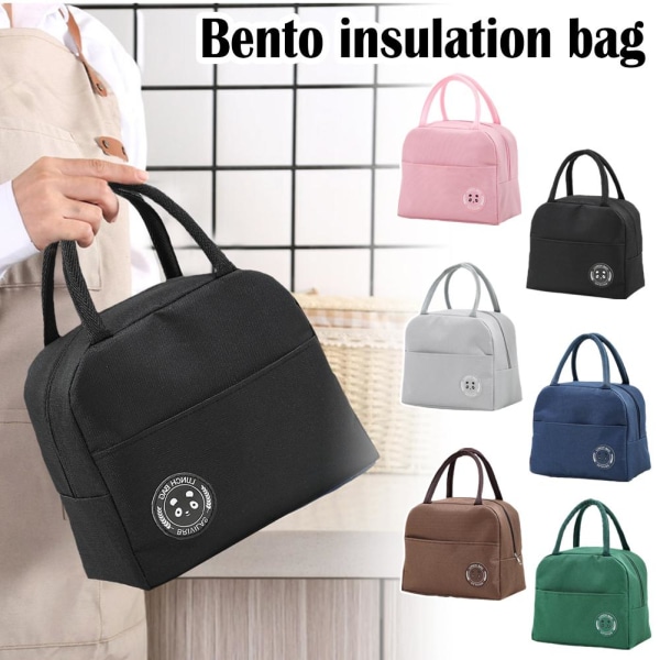 Isolerad handväska med Bento Box - Bäst för skola eller kontor Lun brown one-size