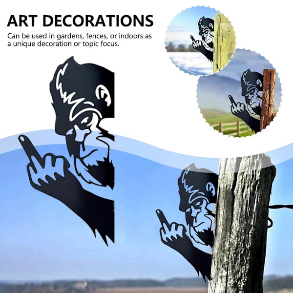 Kikar fram en Boo som ger fingret Djur Metallskylt Konst Ornament❉ M 1pcs