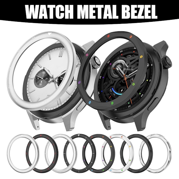 Metallram för Xiaomi Watch S4 S3 Skydd med Film Klockfodral för Klockram W1b5 Black thread For Xiaomi Watch S4 S3
