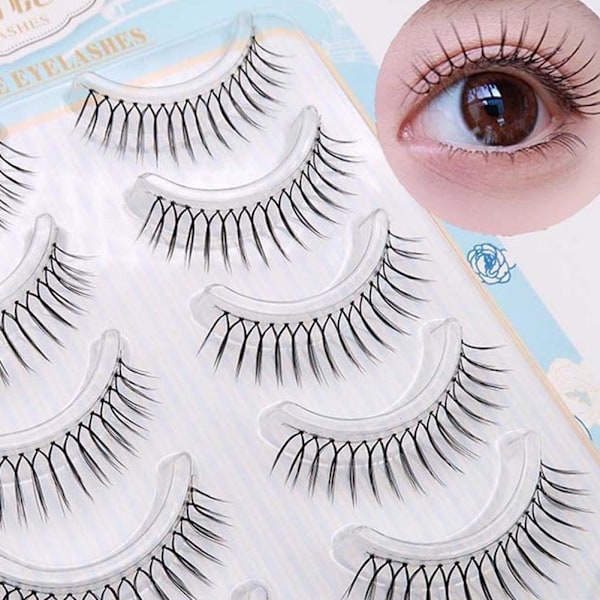 U-formade lösögonfransförlängningar Naturliga tunna återanvändbara N5F2 9-9.5mm 5 pairs